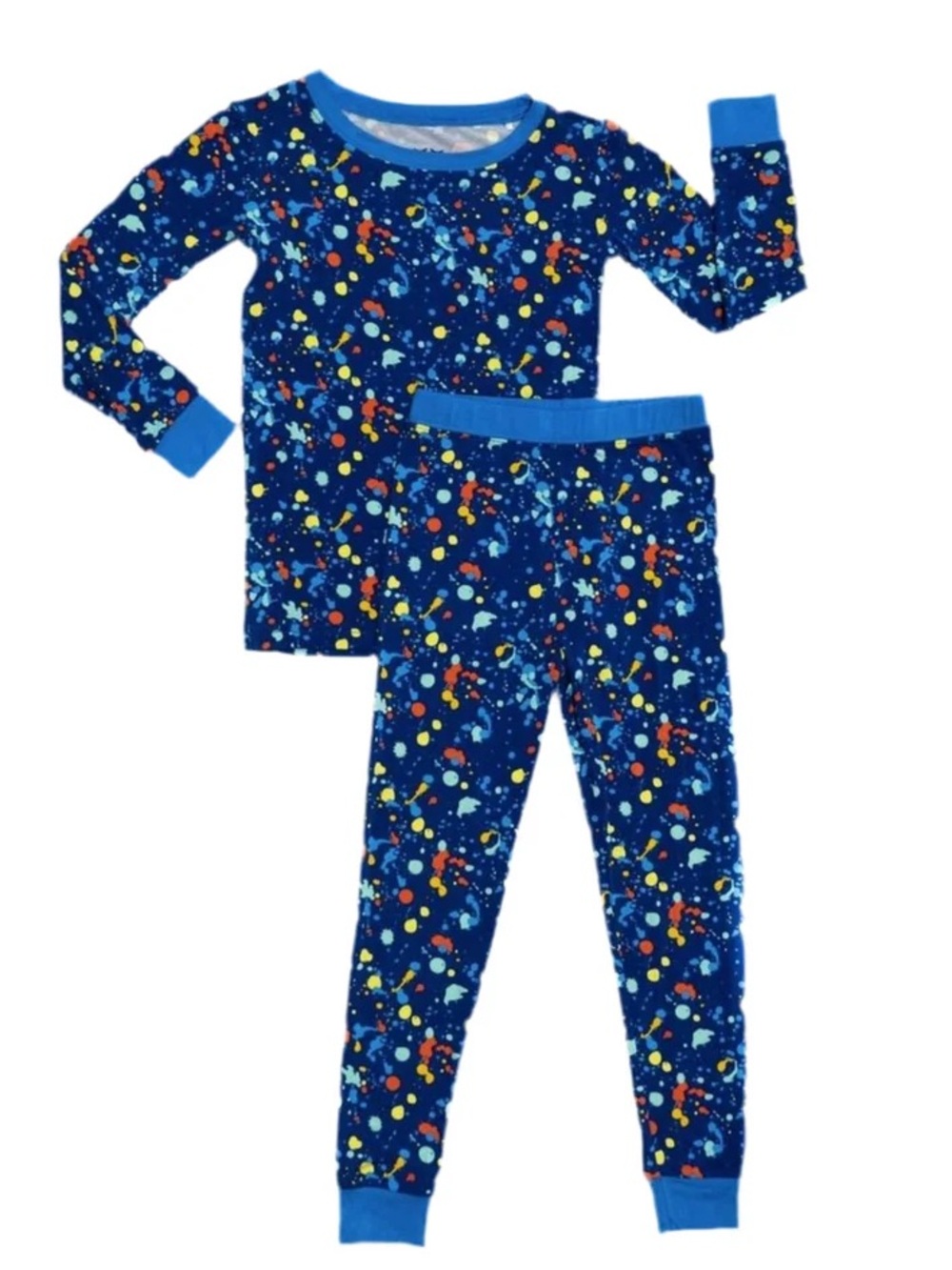 Little Sleepies Blue Paint Party Two-Piece Short Sleeve Pajama Set